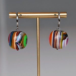 Multicolored Layered Glass Bauble Earrings